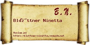 Blüttner Ninetta névjegykártya